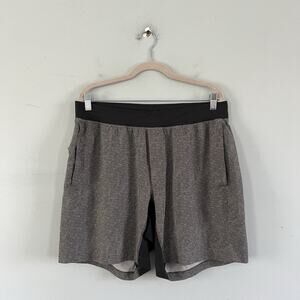 Lululemon T.H.E. Linerless Gray Chevron Athletic Mens Training Shorts 11" Inseam